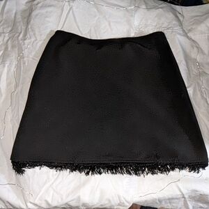 Joe Benbasset Black A-Line Skirt with Fringe Size S